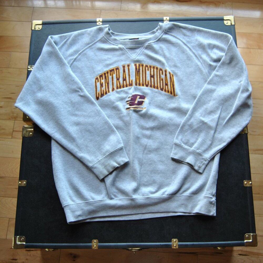 CMU Crewneck Sweater Gray & Red Genuine Stuff X-Large